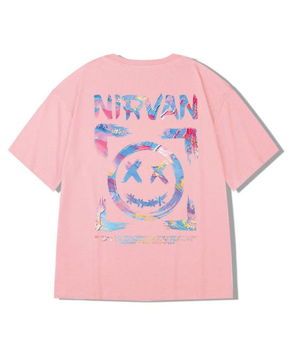 Chill Smiley Graphic Tee -  streetwear - Chill Smiley Graphic Tee for Comfortable Street Style - View 8