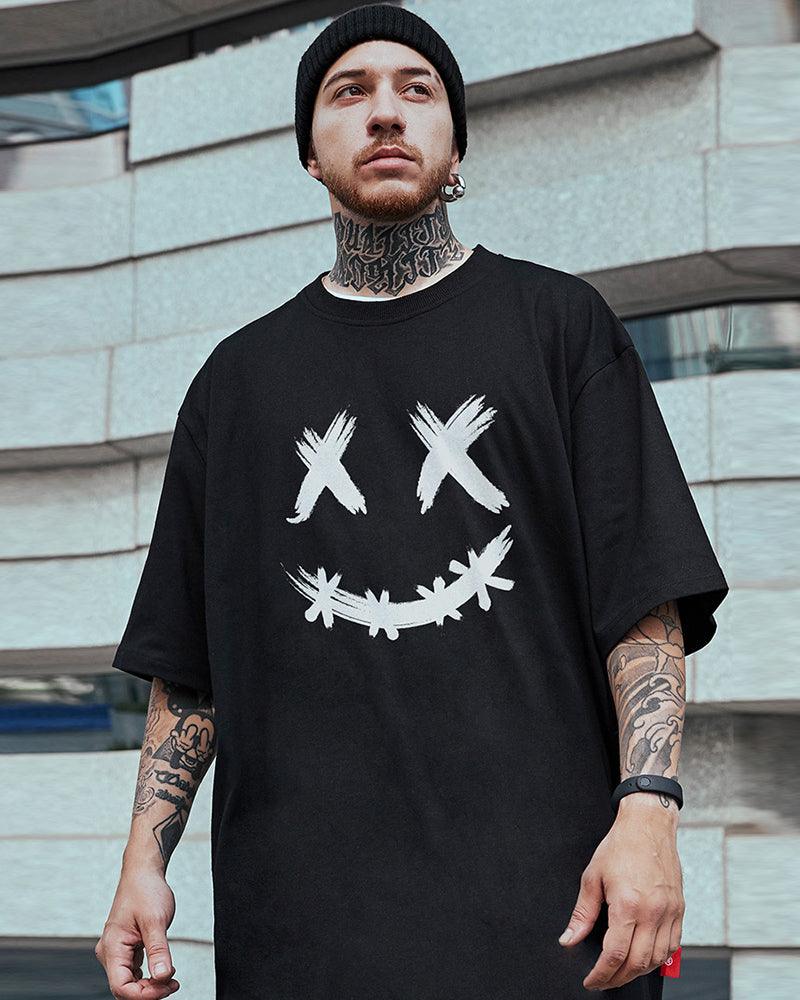 Chill Smiley Oversized Tee - chill tee - Chill Smiley Oversized Tee for Effortless Style - Main view