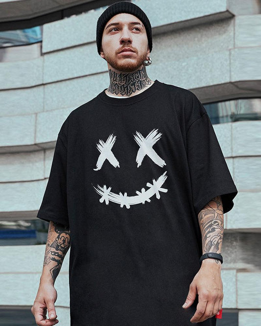 Chill Smiley Oversized Tee - chill tee - Chill Smiley Oversized Tee for Effortless Style - Main view