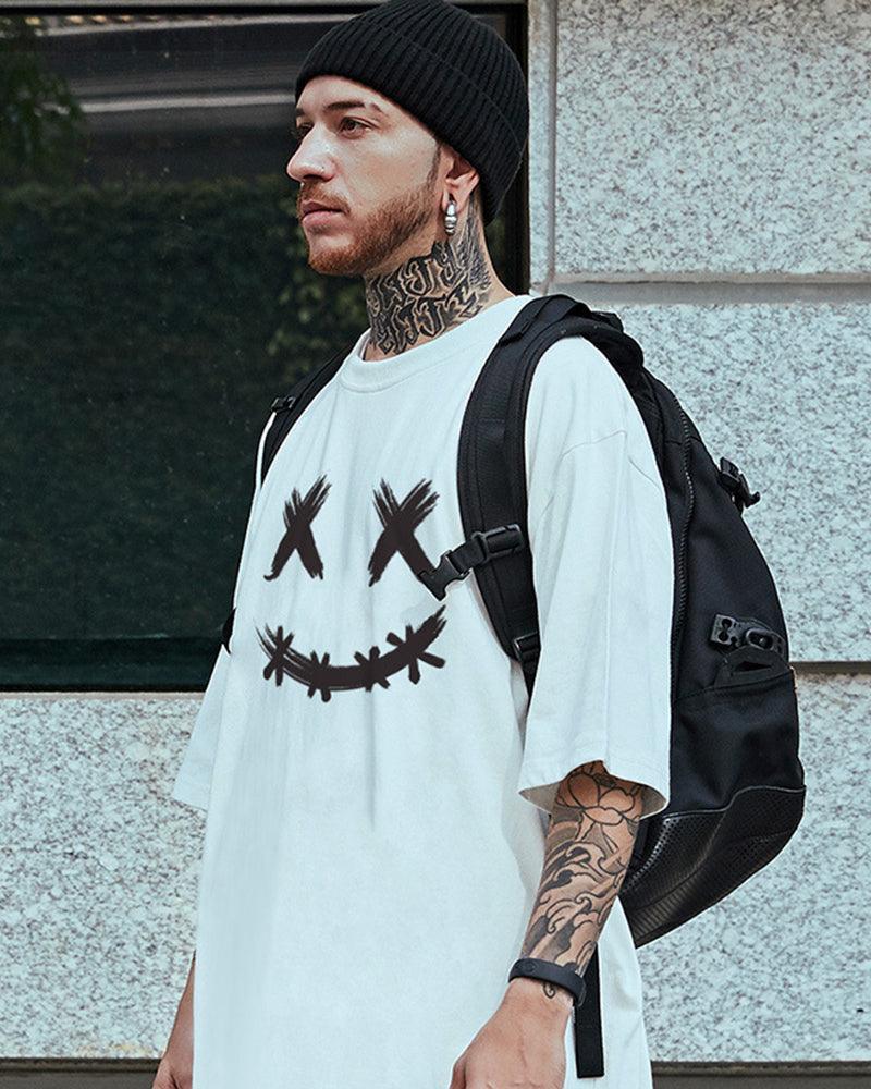Chill Smiley Oversized Tee - comfortable graphic tee - Chill Smiley Oversized Tee for Effortless Style - View 2