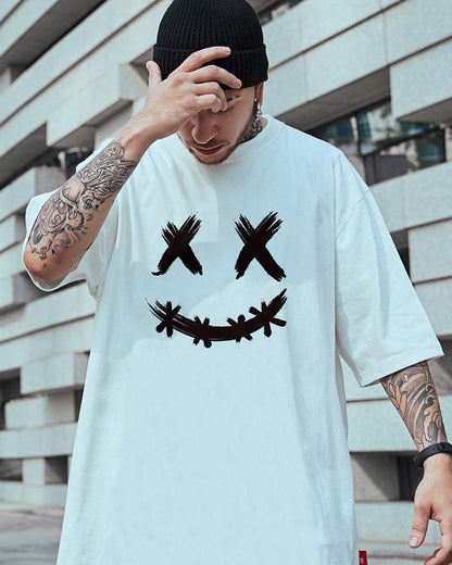 Chill Smiley Oversized Tee -  graphic tee - Chill Smiley Oversized Tee for Effortless Style - View 3