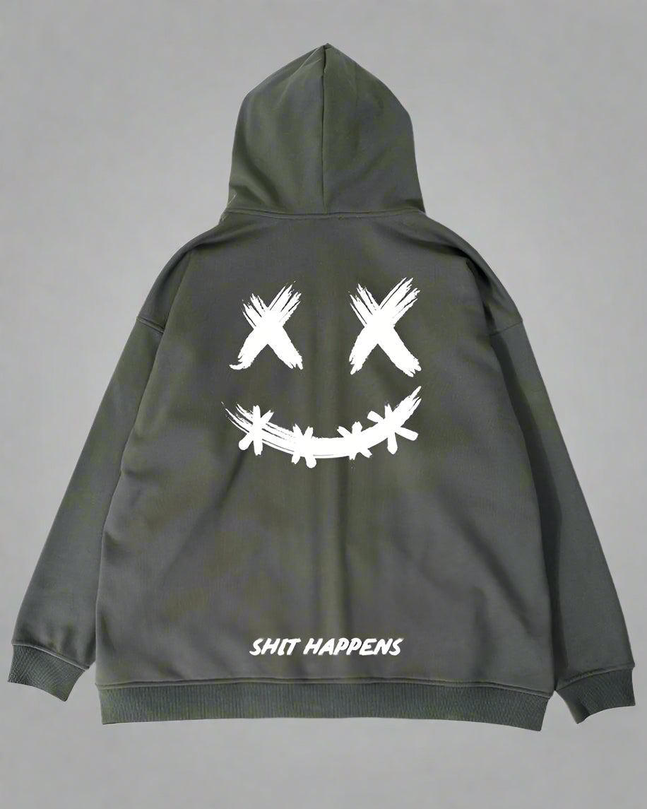 Chill Vibes Smiley Zip Hoodie -  chill vibes - Chill Vibes Smiley Zip Hoodie for Comfort and Style - View 4