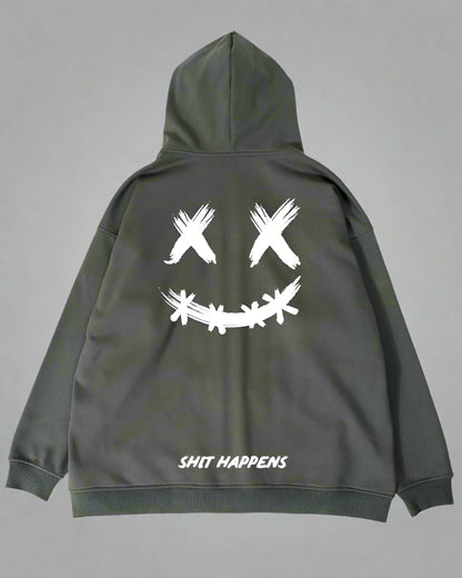 Chill Vibes Smiley Zip Hoodie -  chill vibes - Chill Vibes Smiley Zip Hoodie for Comfort and Style - View 4