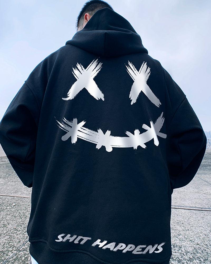 Chill Vibes Smiley Zip Hoodie - zip hoodie - Chill Vibes Smiley Zip Hoodie for Comfort and Style - View 2