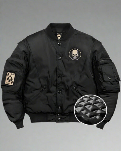 Chilling Skull Bomber Jacket -  avant-garde jacket - Stylish Skull Bomber Jacket for Winter Comfort - View 4