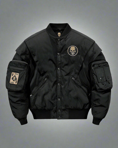 Chilling Skull Bomber Jacket - bomber jacket - Stylish Skull Bomber Jacket for Winter Comfort - Main view