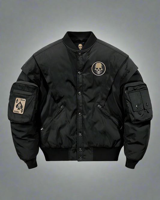 Chilling Skull Bomber Jacket - bomber jacket - Stylish Skull Bomber Jacket for Winter Comfort - Main view