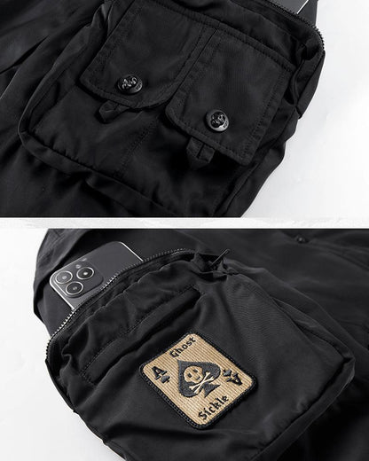 Chilling Skull Bomber Jacket -  winter jacket - Stylish Skull Bomber Jacket for Winter Comfort - View 9