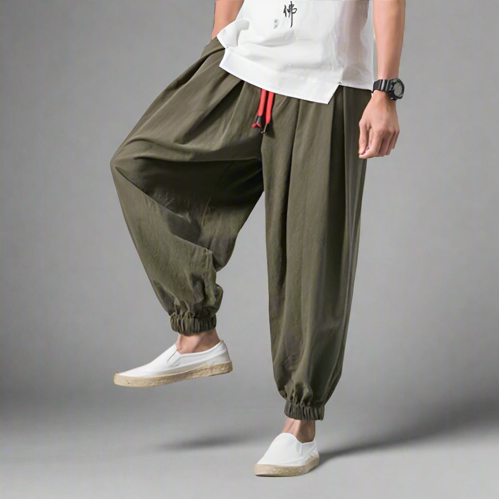 Classic Cotton Hakama Trousers -  cotton pants - Comfortable Classic Cotton Hakama Trousers - View 5
