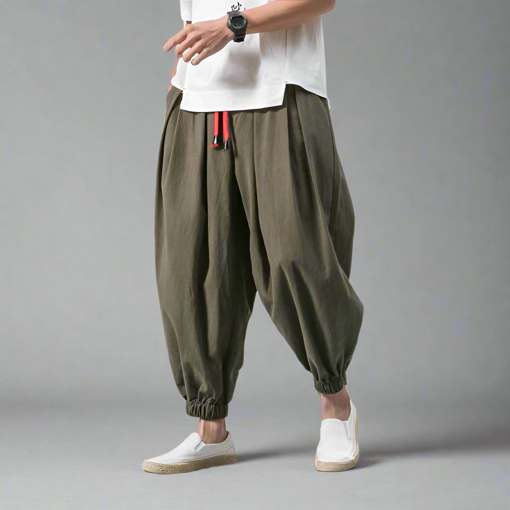 Classic Cotton Hakama Trousers - hakama trousers - Comfortable Classic Cotton Hakama Trousers - Main view