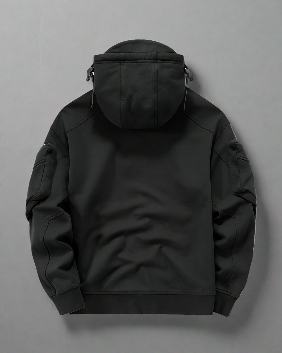 Cold Weather Tactical Mask Hoodie - urban techwear hoodie - Cold Weather Tactical Hoodie with Integrated Mask - View 2