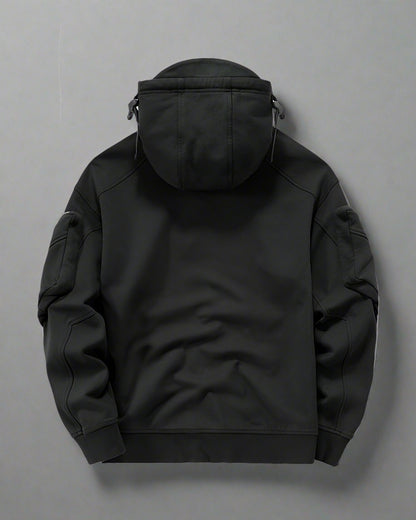 Cold Weather Tactical Mask Hoodie - urban techwear hoodie - Cold Weather Tactical Hoodie with Integrated Mask - View 2