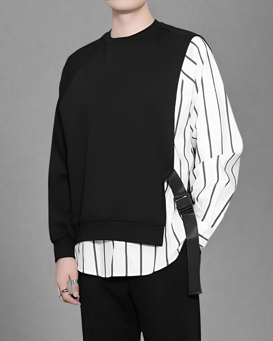 Color Block Ribbon Sweatshirt - color block - Color Block Ribbon Sweatshirt for Comfortable Layering - Main view