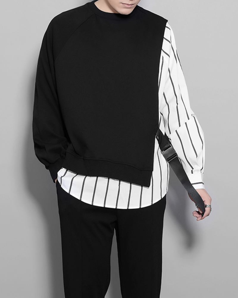 Color Block Ribbon Sweatshirt -  comfortable sweatshirt - Color Block Ribbon Sweatshirt for Comfortable Layering - View 4