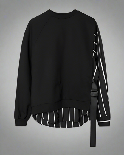 Color Block Ribbon Sweatshirt -  streetwear fashion - Color Block Ribbon Sweatshirt for Comfortable Layering - View 7