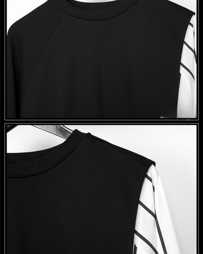Color Block Ribbon Sweatshirt -  sweatshirt - Color Block Ribbon Sweatshirt for Comfortable Layering - View 8
