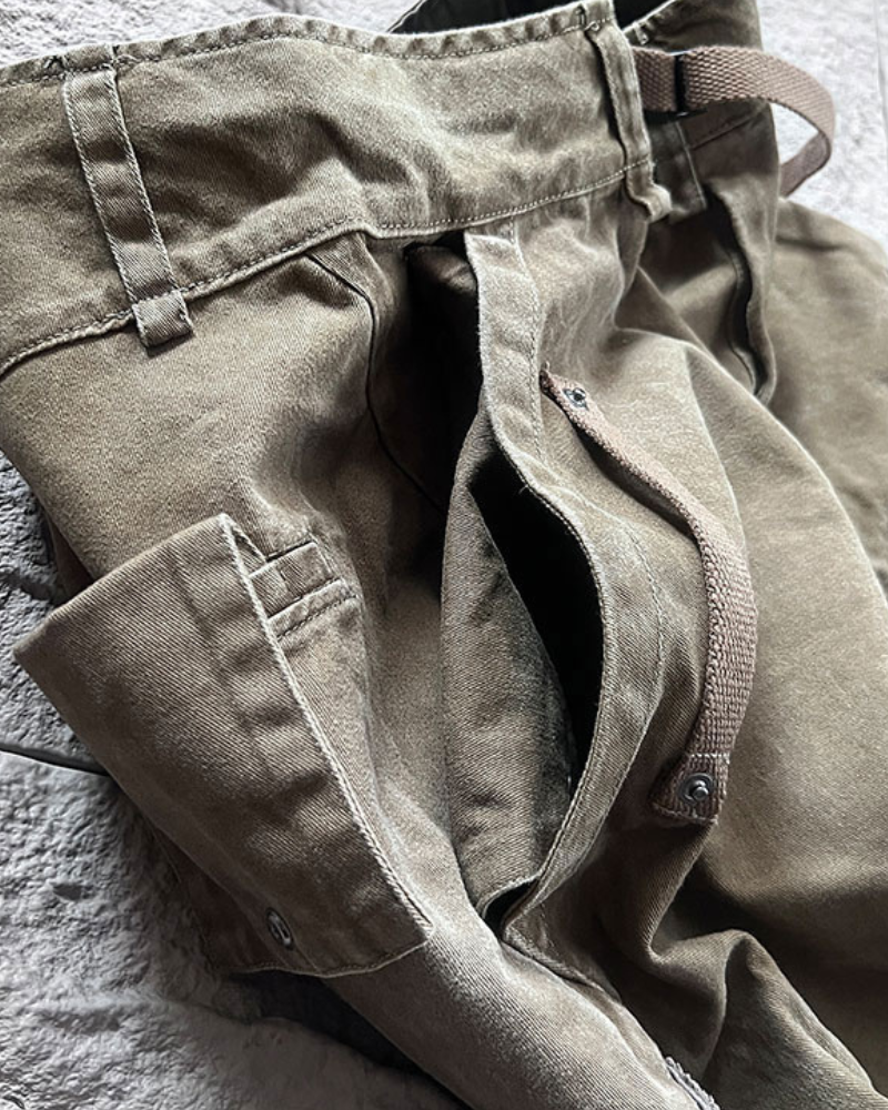 Color-Blocked Cargo Pants with Drawstring -  cargo pants for outdoor activities - Stylish Color-Blocked Cargo Pants with Drawstring Closure - View 12