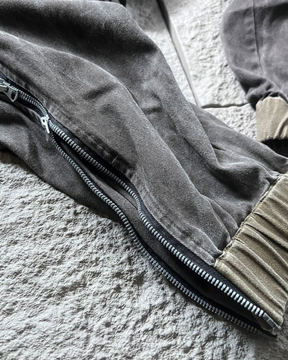Color-Blocked Cargo Pants with Drawstring -  color-blocked - Stylish Color-Blocked Cargo Pants with Drawstring Closure - View 13