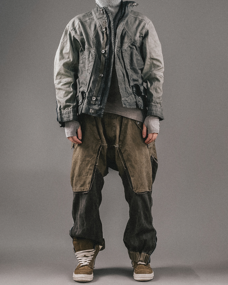 Color-Blocked Cargo Pants with Drawstring -  outdoor wear - Stylish Color-Blocked Cargo Pants with Drawstring Closure - View 8