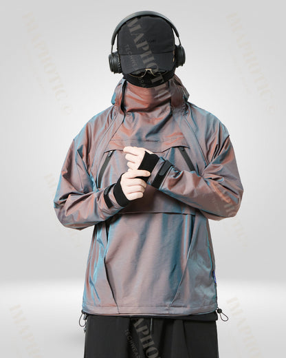 Color-Changing Hooded Windbreaker Jacket -  lightweight jacket - Versatile Color-Changing Hooded Windbreaker Jacket - View 5