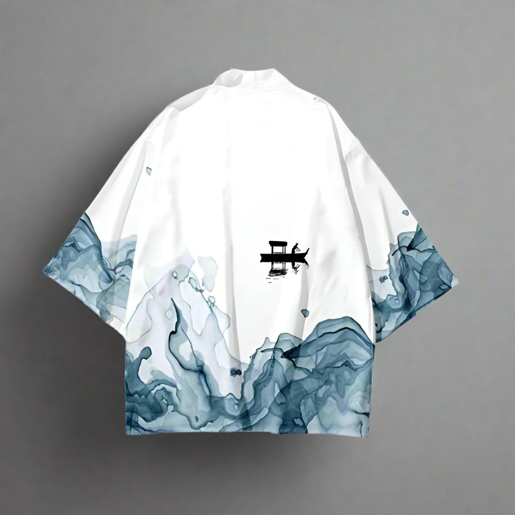 Cool Sky Kimono Wrap -  cardigan - Light Blue Kimono Wrap for Stylish Layering - View 3