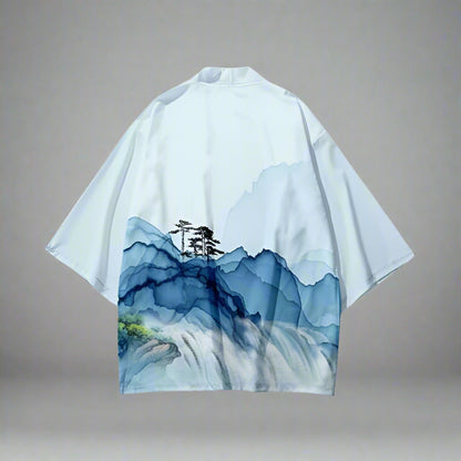 Cool Sky Kimono Wrap -  comfortable layering piece - Light Blue Kimono Wrap for Stylish Layering - View 4