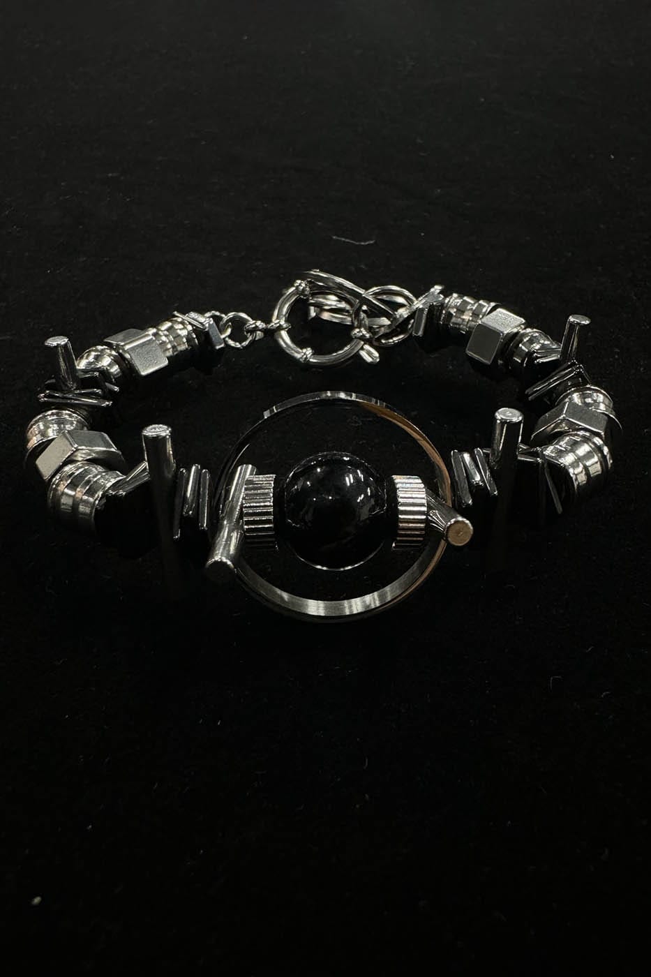 Cosmic Mech Bracelet - blackhole bracelet - Futuristic Blackhole Mech Bracelet with Industrial Style - View 10
