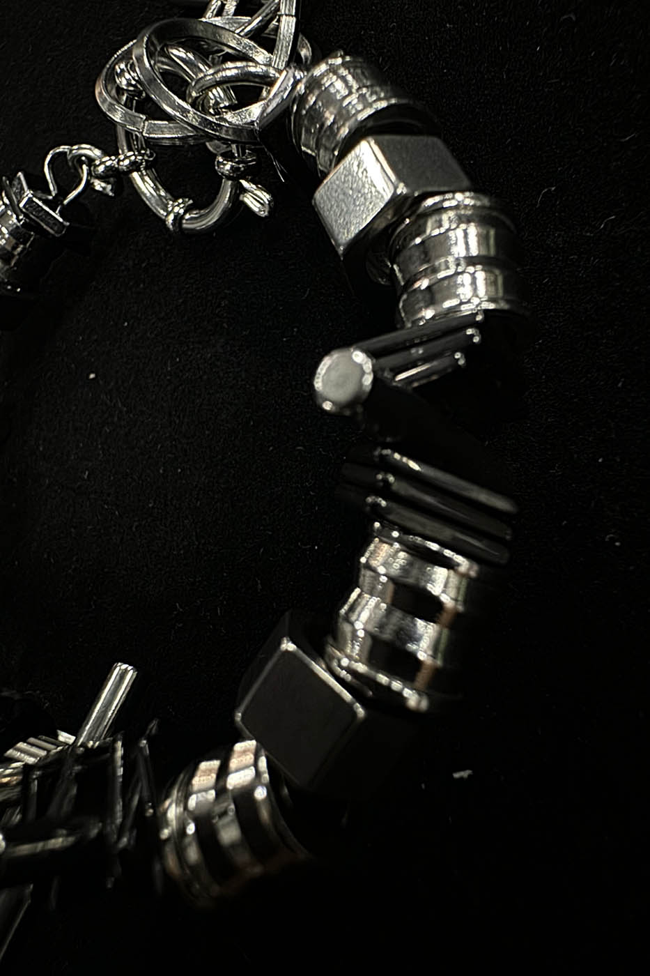 Cosmic Mech Bracelet -  metal components - Futuristic Blackhole Mech Bracelet with Industrial Style - View 7