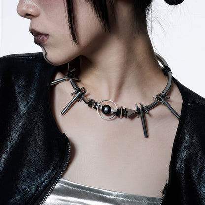 Cosmic Mech Pendant Necklace - avant-garde design - Cosmic Mech Pendant Necklace - Unique Industrial Design - Main view