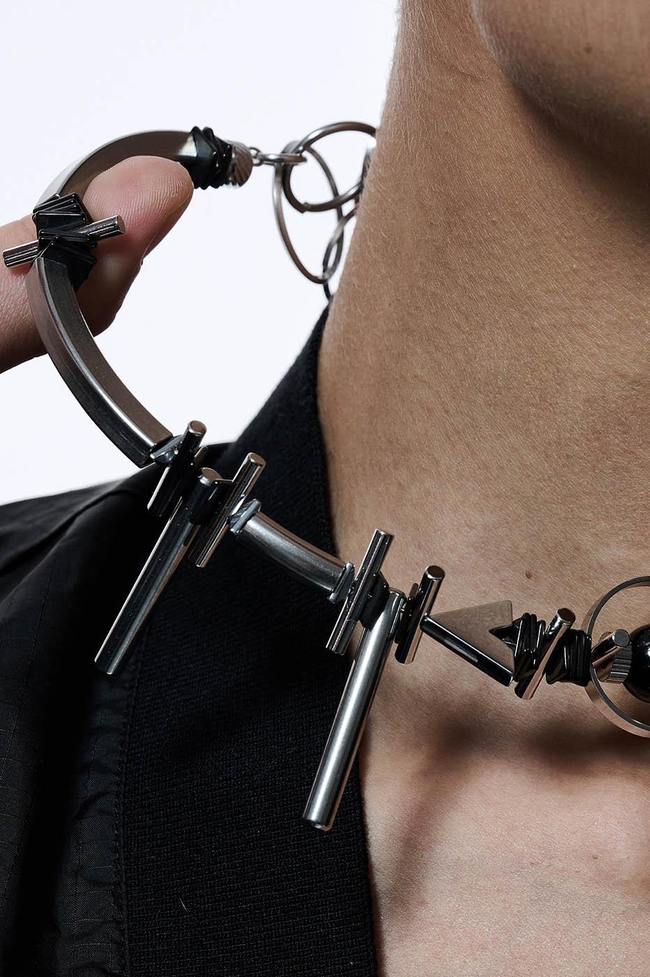 Cosmic Mech Pendant Necklace -  stainless steel - Cosmic Mech Pendant Necklace - Unique Industrial Design - View 7