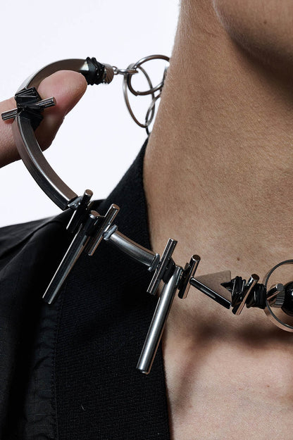 Cosmic Mech Pendant Necklace -  stainless steel - Cosmic Mech Pendant Necklace - Unique Industrial Design - View 7