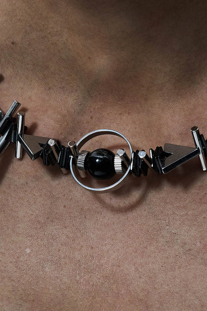 Cosmic Mech Pendant Necklace -  unique mechanical jewelry - Cosmic Mech Pendant Necklace - Unique Industrial Design - View 8