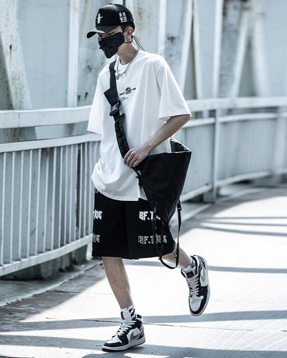 Cosmic Moon Sci-Fi Tee -  urban streetwear - Futuristic Cosmic Moon Urban Techwear T-Shirt - View 12