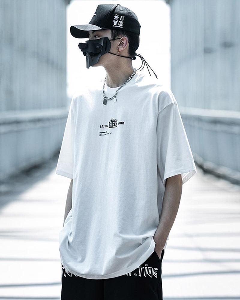 Cosmic Moon Sci-Fi Tee -  urban streetwear - Futuristic Cosmic Moon Urban Techwear T-Shirt - View 5