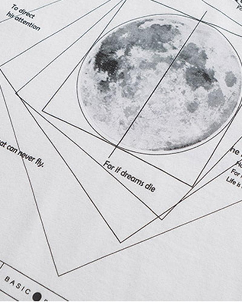 Cosmic Moon Sci-Fi Tee -  urban style - Futuristic Cosmic Moon Urban Techwear T-Shirt - View 13