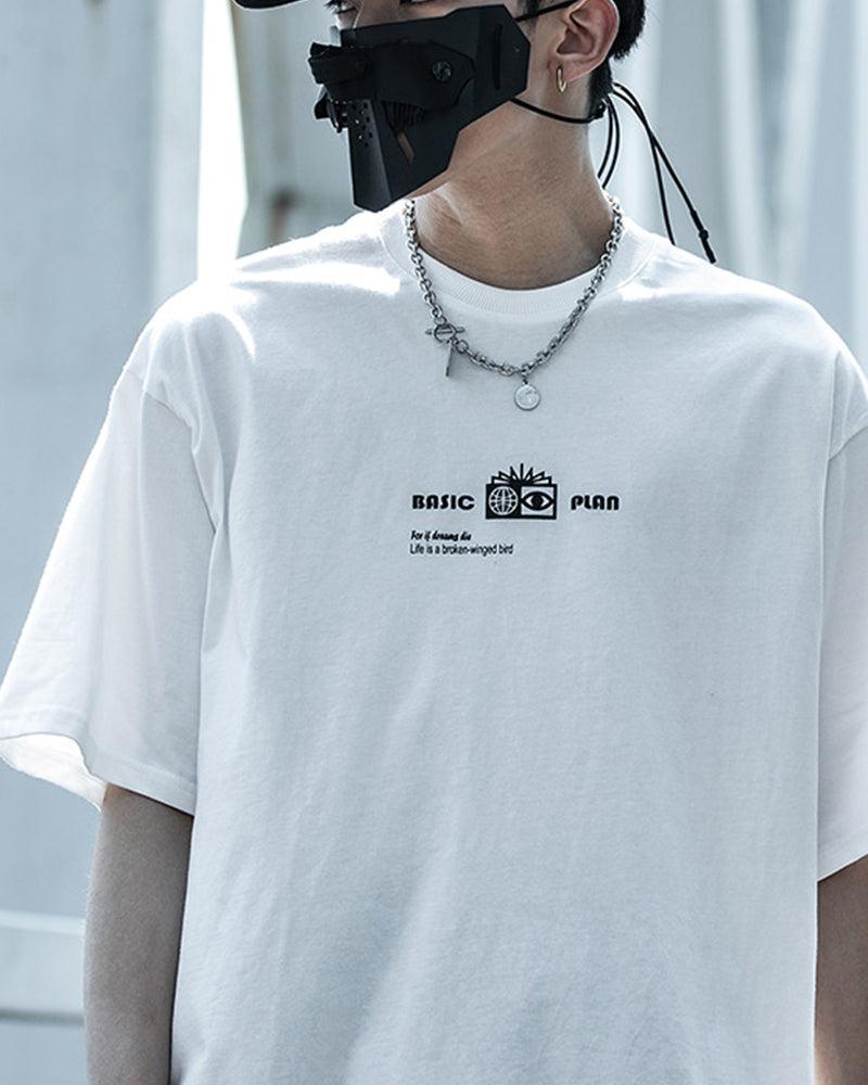 Cosmic Moon Sci-Fi Tee -  urban style - Futuristic Cosmic Moon Urban Techwear T-Shirt - View 6