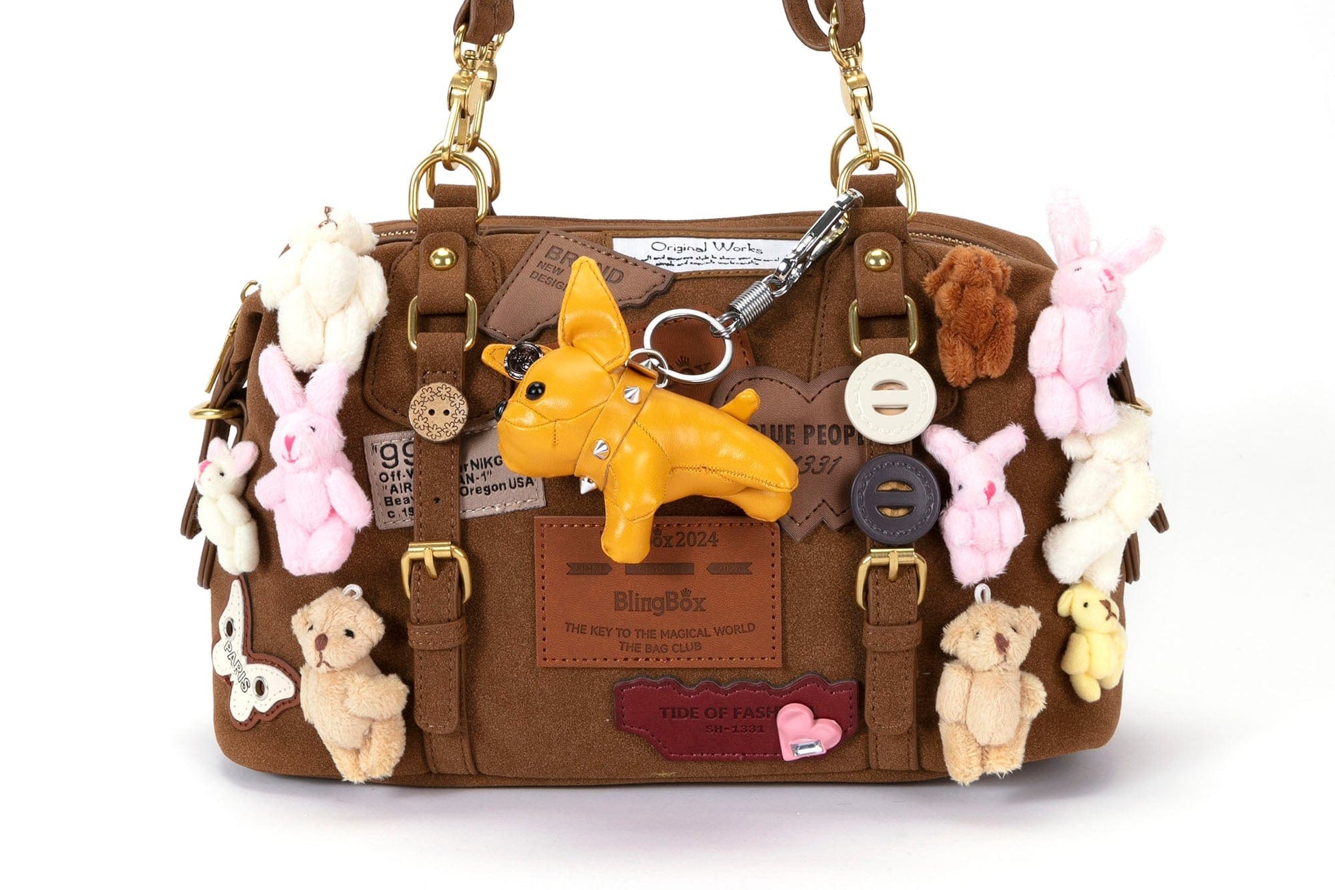 Cozy Animal Charm Shoulder Bag -  adjustable strap bag - Charming Cozy Animal Shoulder Bag with Plush Details - View 17