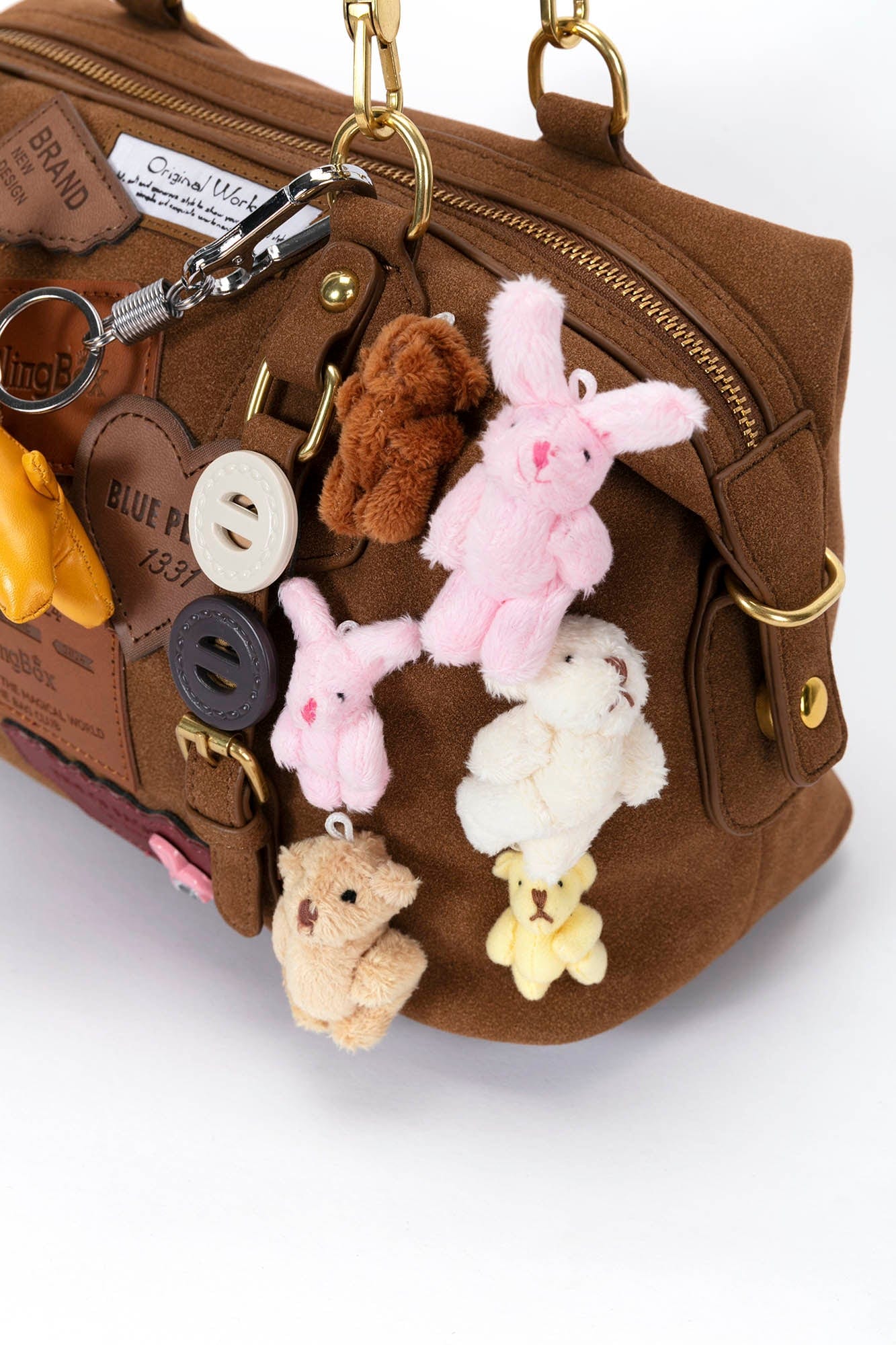 Cozy Animal Charm Shoulder Bag -  cute animal bag - Charming Cozy Animal Shoulder Bag with Plush Details - View 12