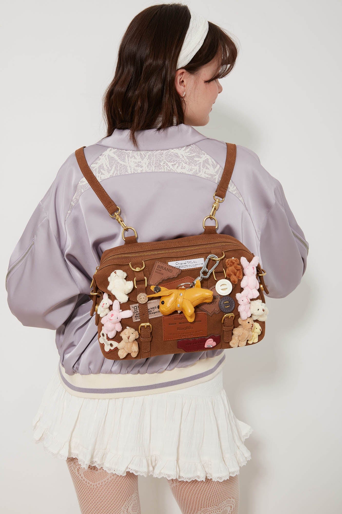 Cozy Animal Charm Shoulder Bag -  cute animal bag - Charming Cozy Animal Shoulder Bag with Plush Details - View 5
