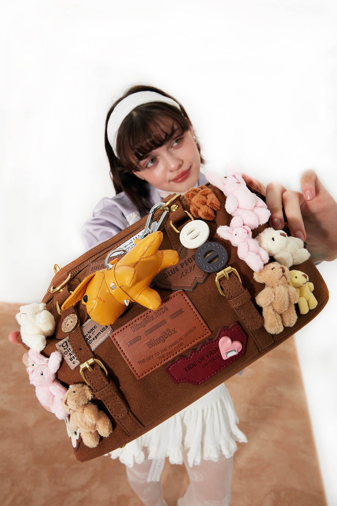 Cozy Animal Charm Shoulder Bag - versatile shoulder bag - Charming Cozy Animal Shoulder Bag with Plush Details - View 9