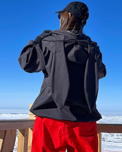 Cozy Bunny Ears Hoodie - winter techwear - Waterproof Insulated Hoodie with Bunny Ears for Winter - View 3