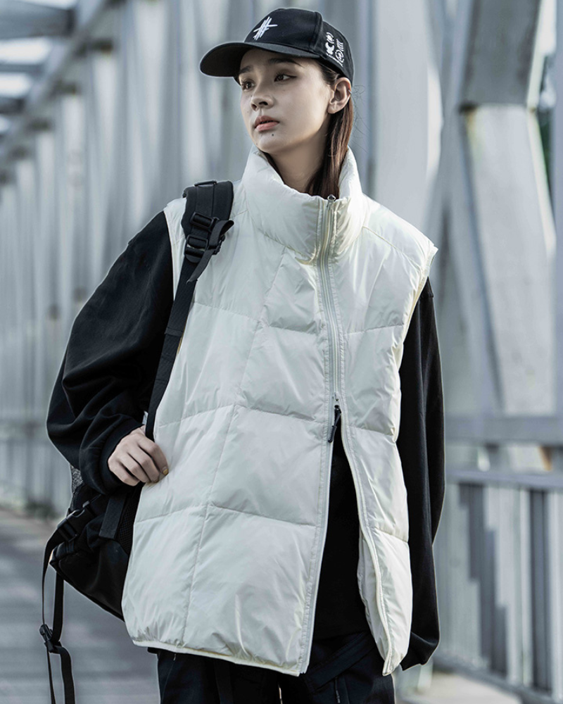 Cozy Diagonal Zipper Winter Vest -  duck down vest - Cozy Diagonal Zipper Winter Vest for Comfortable Layering - View 5