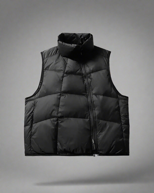 Cozy Diagonal Zipper Winter Vest - winter puffer vest - Cozy Diagonal Zipper Winter Vest for Comfortable Layering - Main view