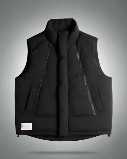 Cozy Double Zipper Cotton Vest - cozy double zipper vest - Stylish Double Zipper Cotton Vest for Winter Comfort - Main view