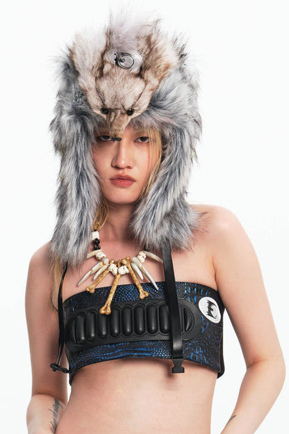 Cozy Fox Fur Trapper Hat -  eco-friendly faux fur hat - Warm Faux Fox Fur Trapper Hat for Winter Style - View 4