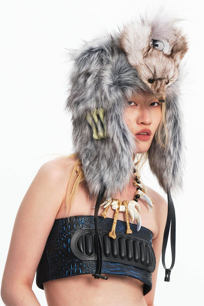 Cozy Fox Fur Trapper Hat -  faux fur - Warm Faux Fox Fur Trapper Hat for Winter Style - View 5