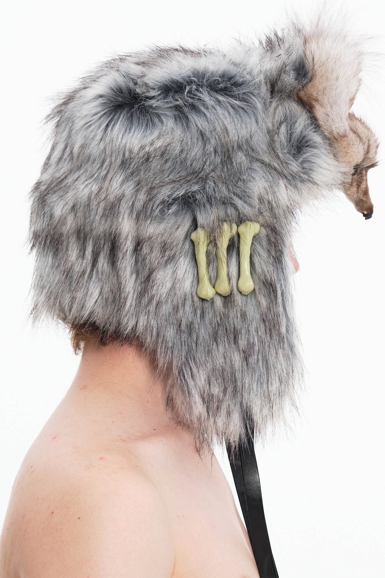 Cozy Fox Fur Trapper Hat -  grey hat - Warm Faux Fox Fur Trapper Hat for Winter Style - View 6