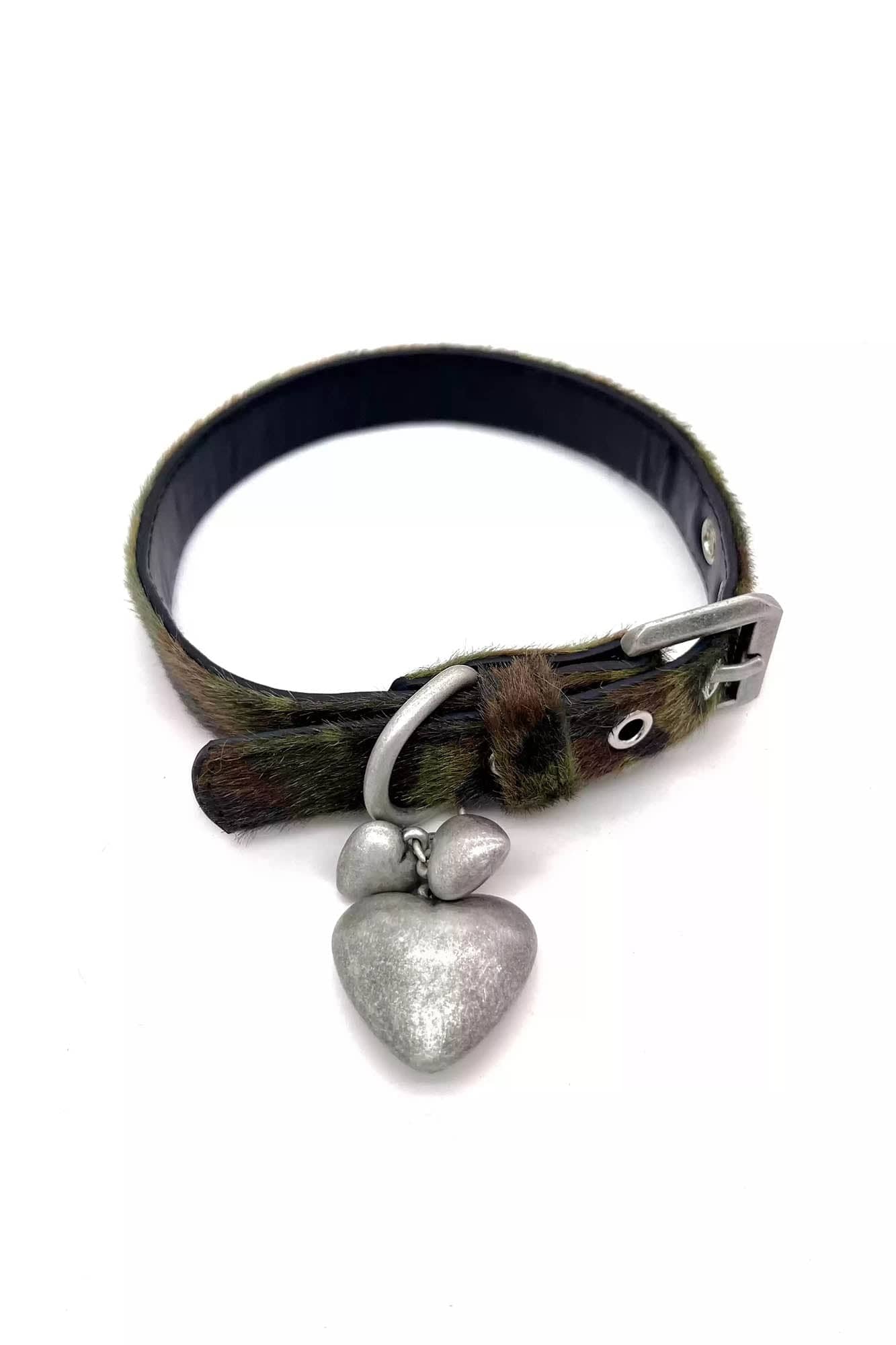 Cozy Heart Metal Choker -  heart choker - Cozy Heart Choker with Soft Mohair Strap - View 12
