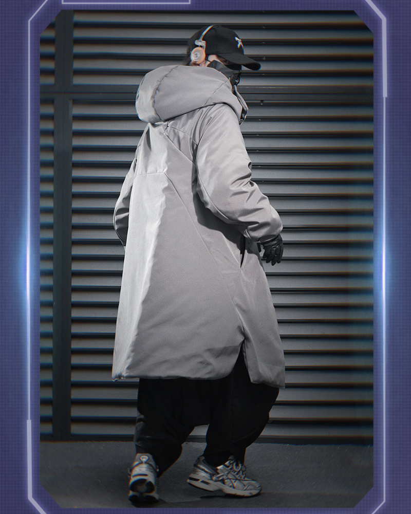 Cozy Irregular Long Winter Coat - winter techwear - Cozy Irregular Long Winter Coat for Stylish Warmth - View 3