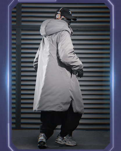 Cozy Irregular Long Winter Coat - winter techwear - Cozy Irregular Long Winter Coat for Stylish Warmth - View 3